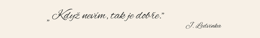"Když nevím, tak je dobře." J. Ledvinka